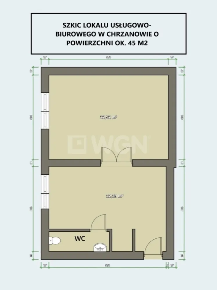 Lokal biurowy na  wynajem Chrzanów - Na wynajem lokal 45 m2 w Chrzanowie
